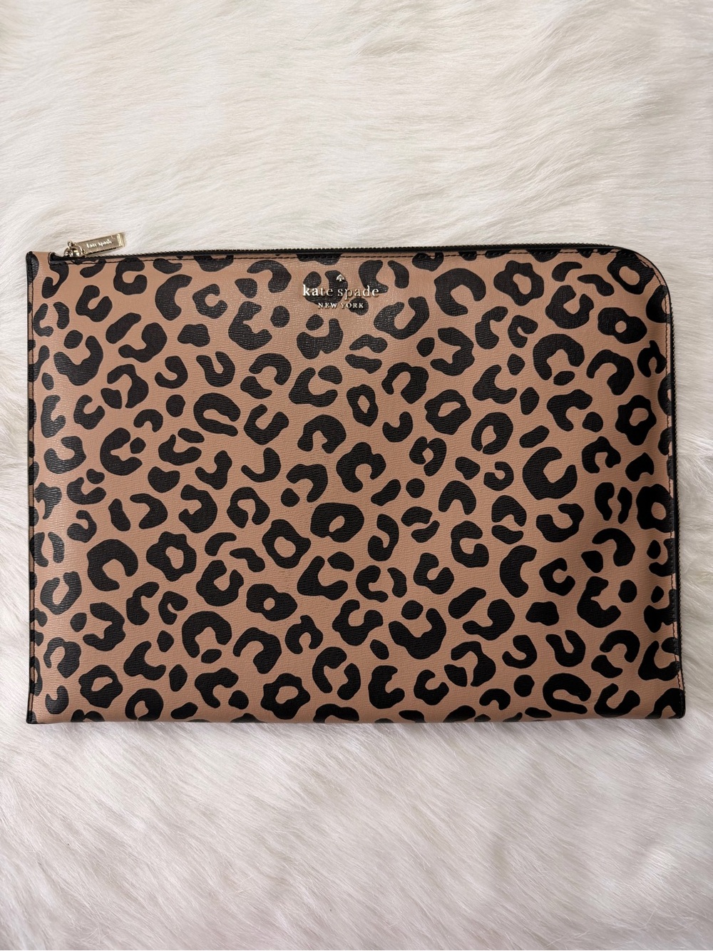 kate spade Leopard Zip Laptop Case- Brown/Black